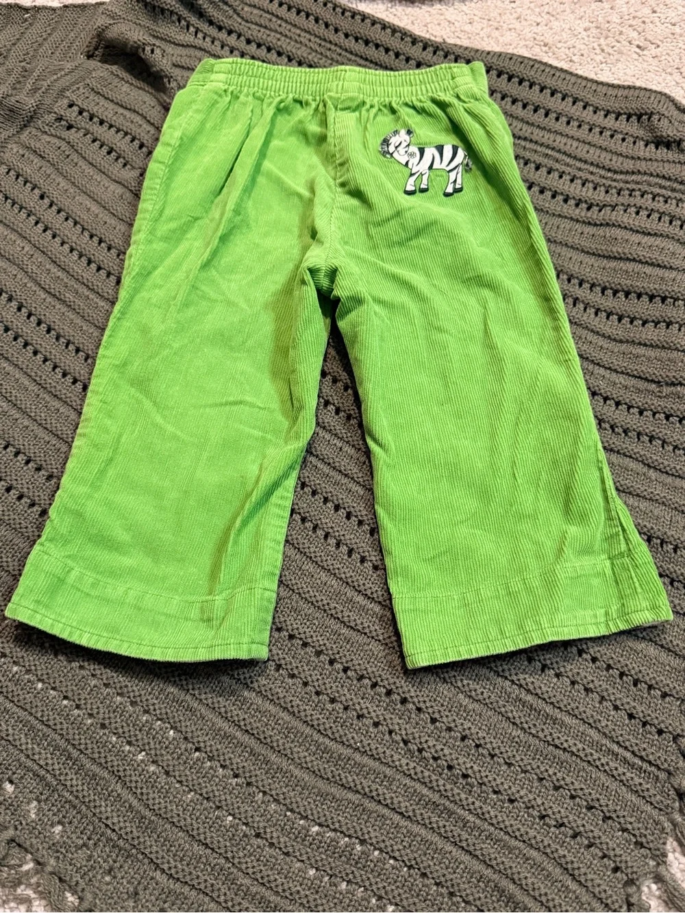 Gymboree vintage Mod Zebra Bright Green Corduroy pants